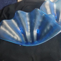 Blue And Frosted Acrylic Seashell Party Serving Bows Set Of 5