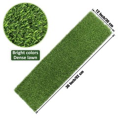 Kesfey 12 x 36 Inch Easter Artificial Grass Table Runners Washable Green Synt…