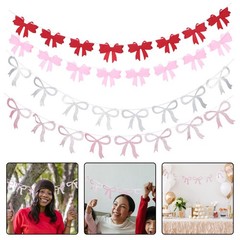 1 Set Felt Bow Garland Banner for Mother’s Day Bunting Party Hanging Decoration