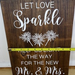 Let Love Sparkle Rustic Wooden Wedding Send Off Sign Mr & Mrs Decor