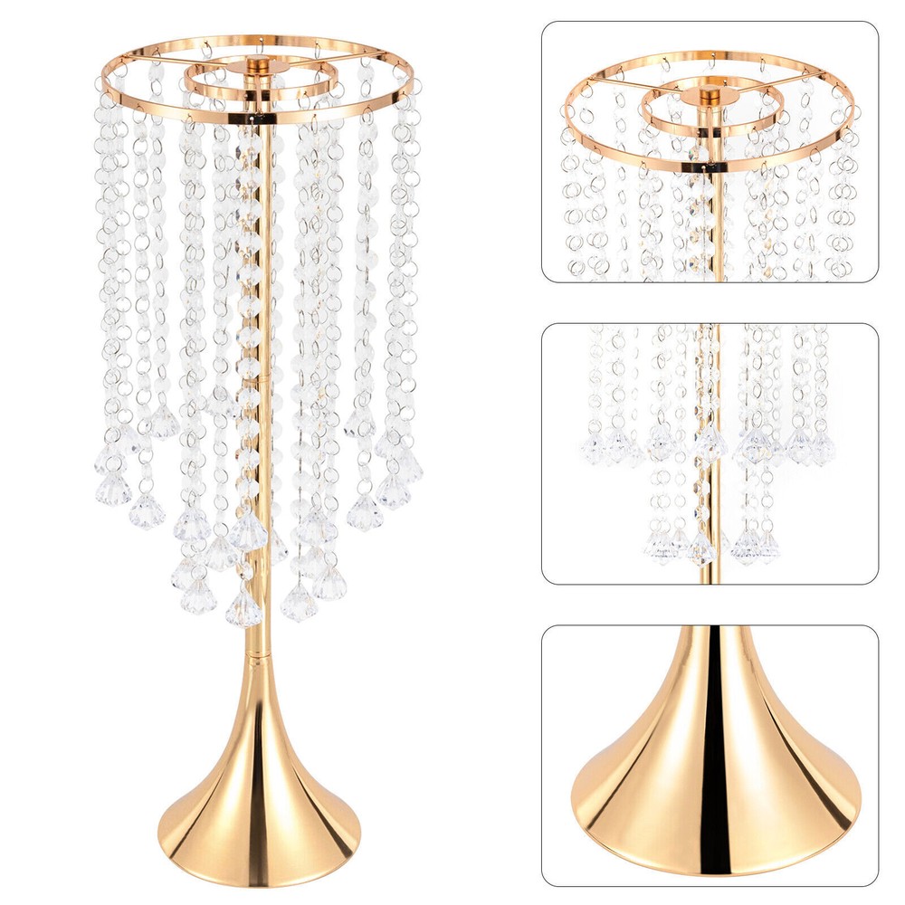 2Pcs 21.9 in Crystal Flower Vases Wedding Centerpieces Table Flower Vases SALE