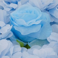 12PCS Artificial Flower Wall Panels White+Blue Dreamlike Flower Wall Backdrop