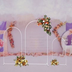 3 Pcs Metal Stand Wedding Arch Backdrop Stand For Ceremony Party Yard Home Decor