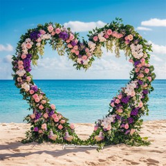 Heart-shape Wedding Arch Frame for Floral Balloon Wedding Photograph Decorations