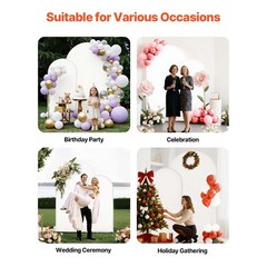 Uimoso Wedding Arch Backdrop Stand 7.2 ft 6 ft Set of 2 Metal Frame with Cover