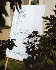 Wedding Welcome Sign – White Acrylic Mirror Wedding Sign -Wedding Signage-Decor