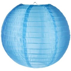 18″ Serenity Blue Nylon Lantern, Even Ribbing, Durable, Hanging Decoration
