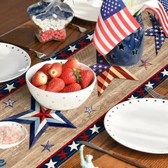 4th of July Table Runner Fourth of July Table Cover USA Red White and Blue