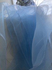 Lot of 4 BLUE ORGANZA Sheer Chair Sashes/Runners/Ribbons/Bows Party Brand New