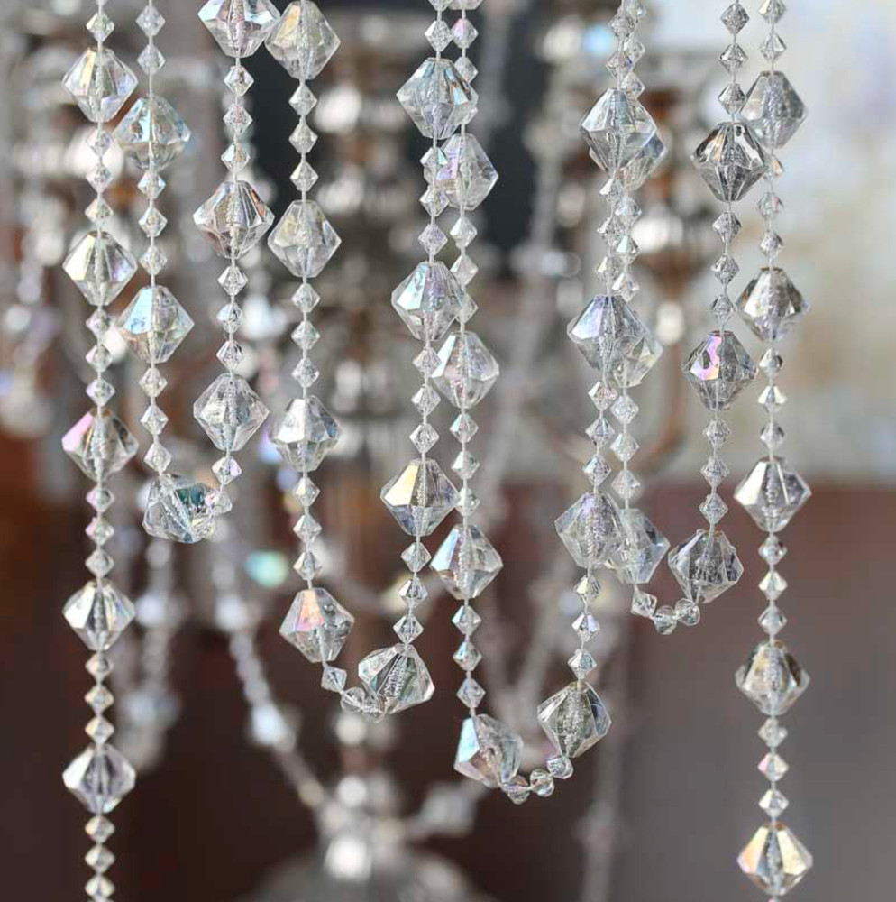 27 FT. Acrylic Crystal Garland Bead Roll, High Quality Crystal Decorations