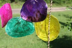 Tropical Colors Beach Wedding Hanging Seashell Decor, 23″+, 1 of G-48