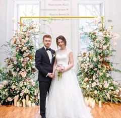 Wedding Arch 6.6FT x 6.6FT Square Backdrop Stand Gold Metal Balloon Arch…