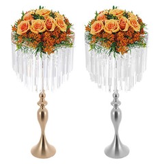 31.49″ Tall Gold/Silver Metal Flower Stand for Wedding Table Centerpieces Decor