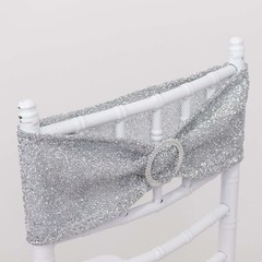 5 SILVER Spandex Chiavari Chair Cushion Covers Wedding Reception Party