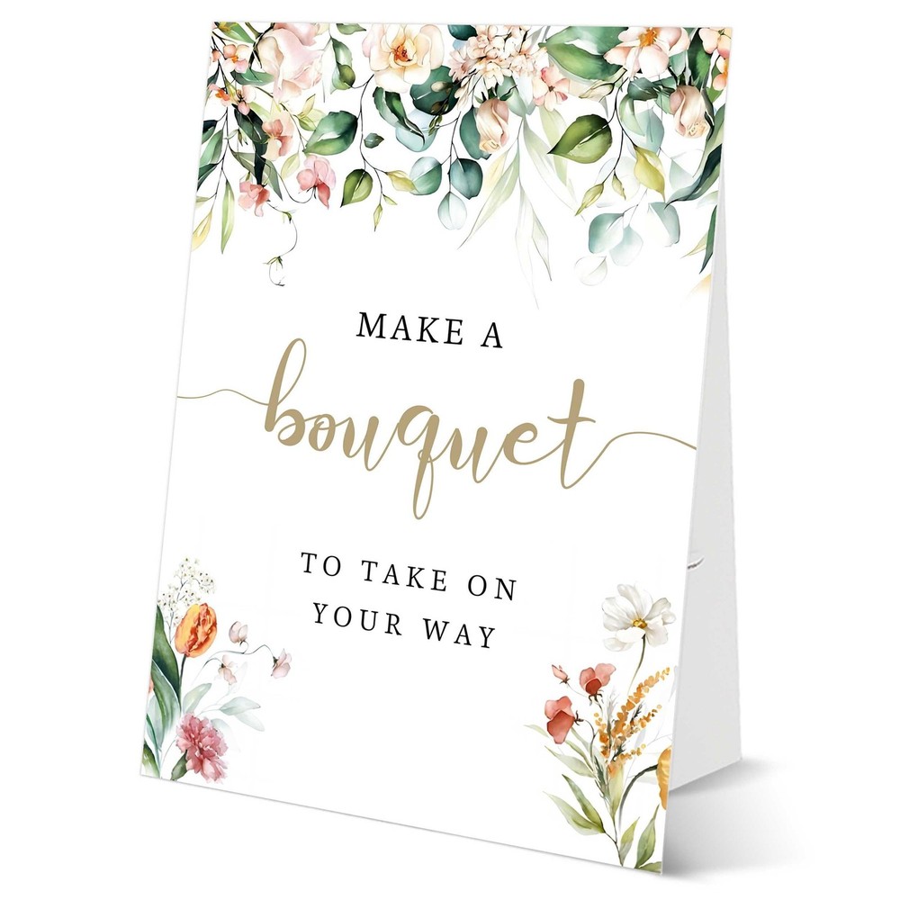 Flower Bar Sign Wedding, Make a Bouquet to Take On Your Way, Bridal Shower De…