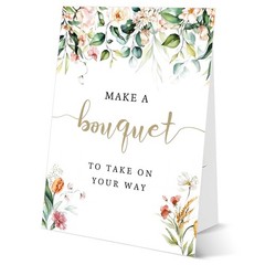 Flower Bar Sign Wedding, Make a Bouquet to Take On Your Way, Bridal Shower De…