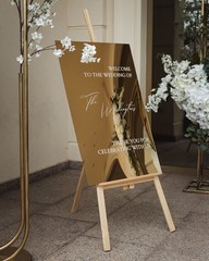 Gold Mirror Acrylic Wedding Welcome Sign – Wedding Reception Sign -Wedding Decor