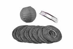 4″ Driftwood Grey Round Paper Lantern, Even Ribbing Decoration (10 Pack)