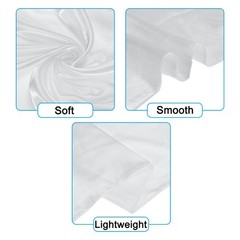 35 Inch Square Satin Head Scarf Silk Feeling Hair Scarf, White