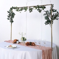 GOLD 42″ tall Adjustable OVER THE TABLE ROD STAND Metal Arch Wedding Decorations