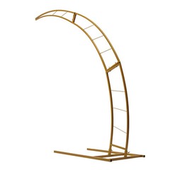 6.5ft Gold Metal Crescent Moon Wedding Arch Stand, Curved Flower Balloon Frame