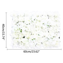 Durable Flower Wall with Milky White Simulated Flowers, Waterproof,