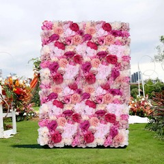 6Pcs Artificial Flower Wall Panel Wedding Backdrop Event Party Flower Wall Panel