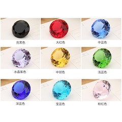 11Color Glass Crystal Diamond Shape Paperweights Facet Jewel Wedding Gift 30mm