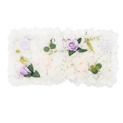6X Artificial Flower Wall 15×15″ White Dahlia Purple Rose Panels Wedding Decor
