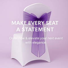Elegant Organza Chair Sashes Sheer Fabric Sashes for Weddings, Parties, and Spec