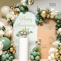 Happy Anniversary Decal Sign for Backdrop – Wedding Decorations Stickers Gold