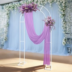 White Open Arch Backdrop Stand,120*40*220cm U Shaped Wedding Arches,Metal Stand