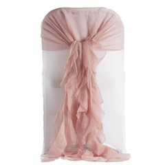 Dusty Rose Premium CHAIR COVER with Curly Chiffon Ruffled SASHES Decorations