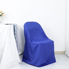 6 Royal Blue Polyester FOLDING CHAIR COVERS Wedding Banquet Reception