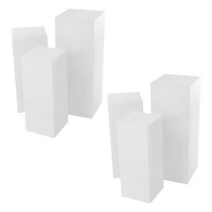 Display Pedestal Stands Set of 6 Freestanding Cuboid Display Plinths, 3 Sizes US
