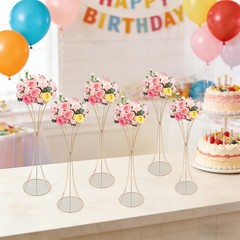 6Pcs Flower Stand for Wedding 26.77in Tall Gold Metal Centerpieces Decor