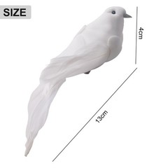 Artificial Doves Garden Home Indoors Clip Decor Fake Feather Foam Home
