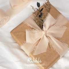 Chiffon Ribbon 1.5″ x 30 Yards – Silk White Ivory Nude Fringe for Weddings, Gift