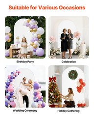 VEVOR Wedding Arch Backdrop Stand Metal Party Stand with Cover Set 7.2 x 4 ft