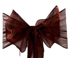 80 Organza Chair Sashes/Burgundy