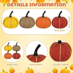 Kajaia 16 Pcs Mini Thanksgiving Fall Pumpkin Hanging Ornament for Tree 2.05 I…