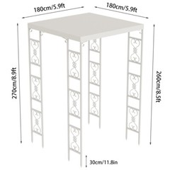 5.9×8.9ft Metal Garden Arbor Wedding Arch Small Outdoor Patio Pergola Trellis