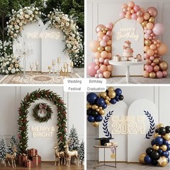 Wedding Arch Backdrop Cover for Photography(No Arch Stand), Double 6FT White