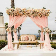 Adjustable Giant Double Drape Pipe Wedding Arch Backdrop Stand Iron Frame Booth