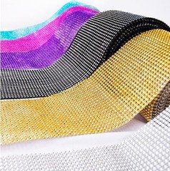 4.75″x1 Yards DIAMOND MESH WRAP ROLL SPARKLE RHINESTONE Crystal Ribbon