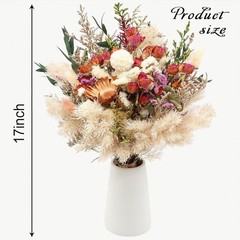 17″ Dried Flower Bouquets, Natural Dried Flowers with Dried