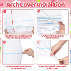6.7Ft Back to School Decoration Notebook Paper Arch Backdrop Cover Fitted round