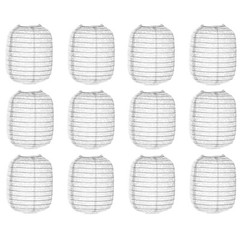 12 Pieces Chinese Paper Lanterns Hanging White Hollow Out Lanterns 6 x 8 Inch…