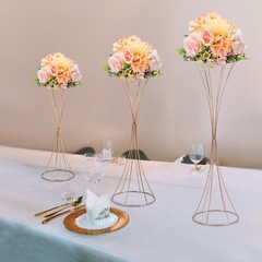 3PCS Flower Rack Vase Stand Prop Road Lead Hourglass-shaped Wedding Party Decor.