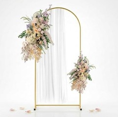 6FT Gold Metal Arch Backdrop Stand, Square Balloon Arch Stand 6ft(H)*2.6ft(W)